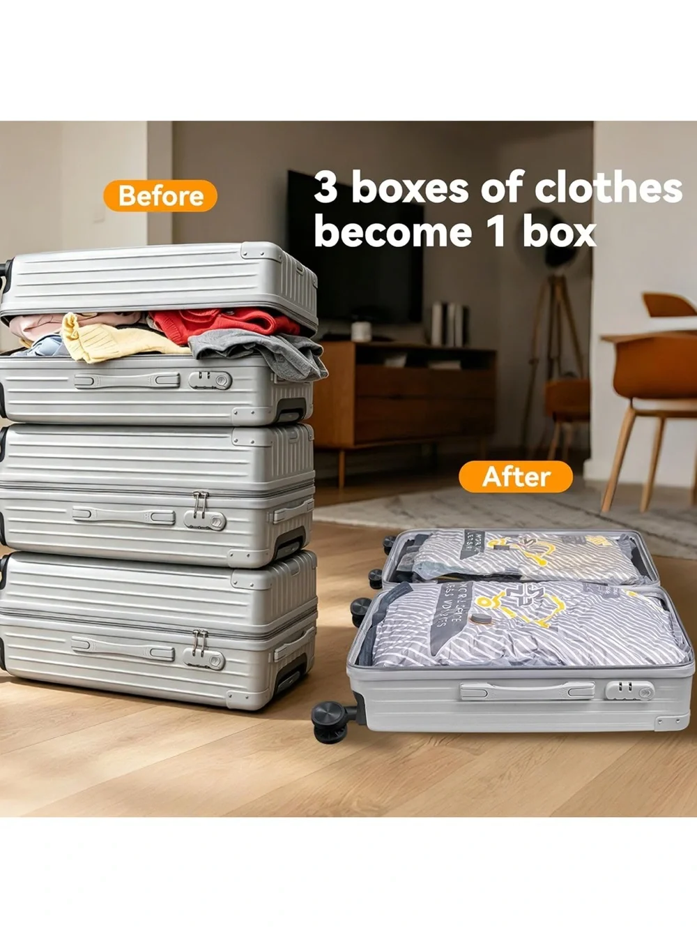15-pack vacuum bags for travel with wireless rechargeable pump carry on size